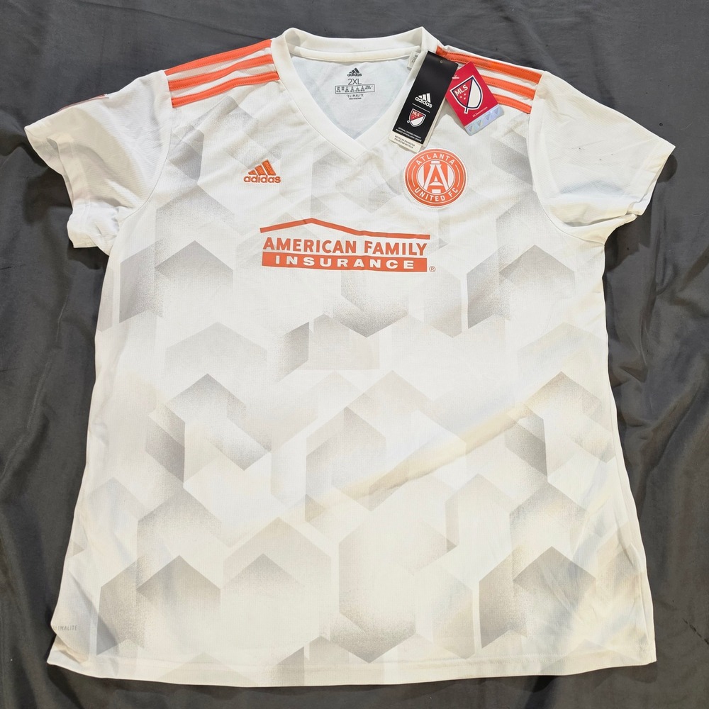 Adidas Atlanta United FC MLS Away Jersey White Orange 7415W 2XL NWT